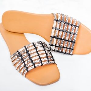 Women's Snakeprint Flat Sandals